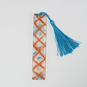 Copper Blue Criss Cross Handmade Resin Bookmark